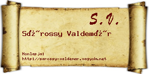Sárossy Valdemár névjegykártya